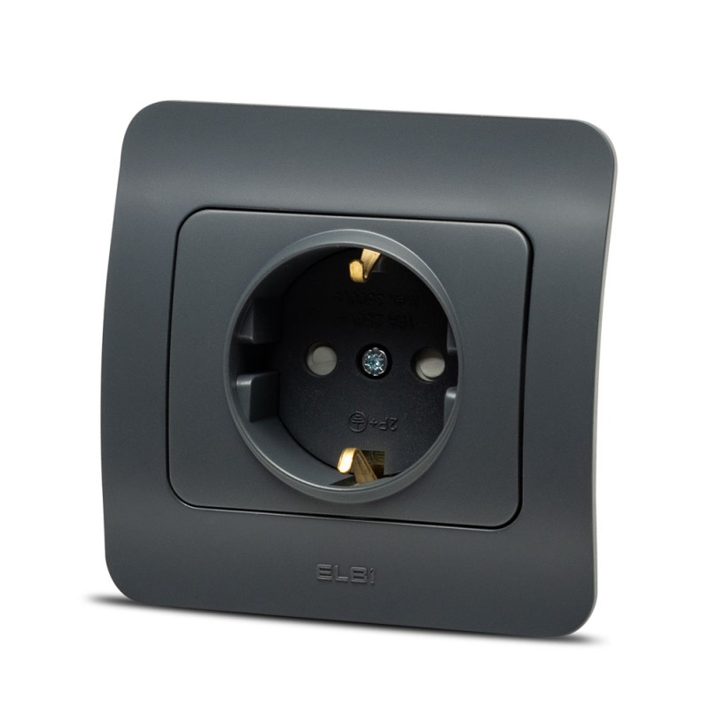 jazz priza cp proitectie copii, antracit, elbi