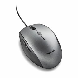 mouse optic cu fir ngs moth gray, 1600dpi, silent click, adaptor usb-c, gri
