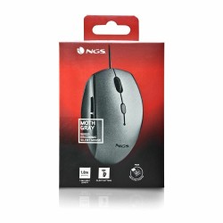 mouse optic cu fir ngs moth gray, 1600dpi, silent click, adaptor usb-c, gri