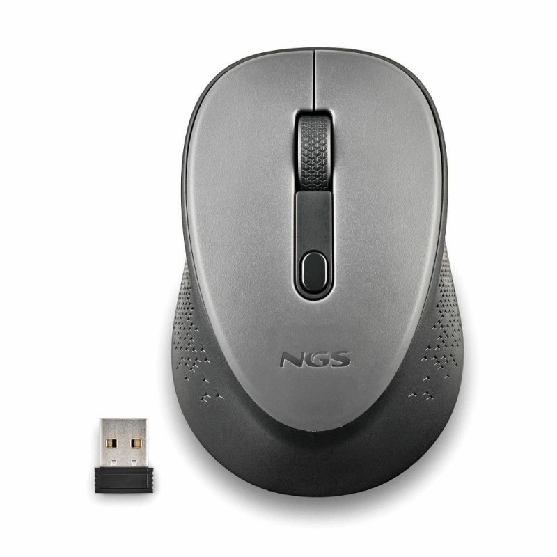 mouse wireless ngs dew gray, 1600dpi, silent click, gri