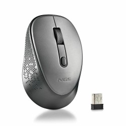 mouse wireless ngs dew gray, 1600dpi, silent click, gri