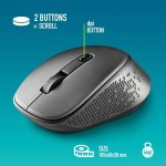 mouse wireless ngs dew gray, 1600dpi, silent click, gri