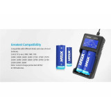 incarcator acumulatori li-ion, 2 canale, afisaj lcd, vc2 xtar