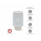 cap termostat smart pentru radiator nedis, 2x aa, lcd, android / ios,  zigbee 3.0
