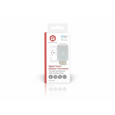 cap termostat smart pentru radiator nedis, 2x aa, lcd, android / ios,  zigbee 3.0
