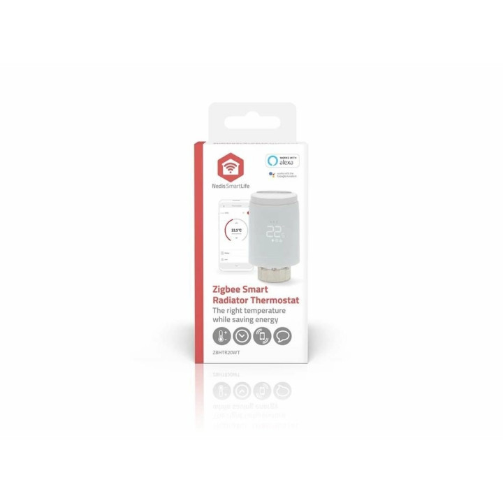 cap termostat smart pentru radiator nedis, 2x aa, lcd, android / ios,  zigbee 3.0