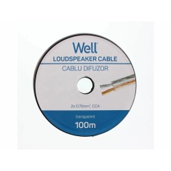cablu difuzor transparent 2x0.75mmp, 100m, well