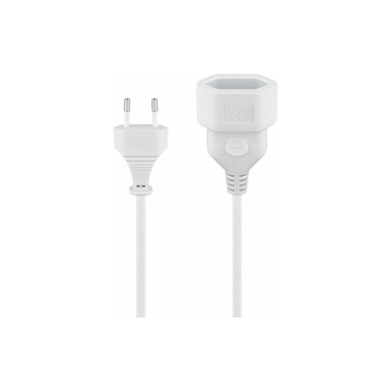cablu alimentare extensie euro tata - euro mama, alb, 5m, goobay