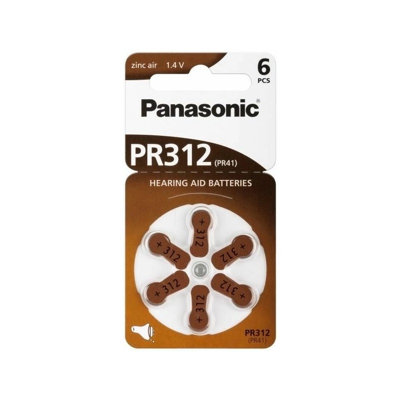 baterie auditiva zinc-air v312, ha312, pr41 panasonic