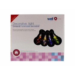 ghirlanda luminoasa decorativa 20 led-uri multicolore cu jocuri de lumini cablu transparent, well