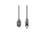 cablu xlr stereo nedis xlr 3pini mama - 6.35 mm tata 5m gri cablu xlr stereo nedis xlr 3pini mama - 6.35 mm tata 5m gri