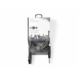 cablu xlr stereo nedis xlr 3pini mama - 6.35 mm tata 5m gri