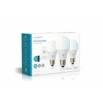 bec led smart wifi nedis, e27, 9w, 806lm, 2700k-6500k, set 3 bucati bec led smart wifi nedis, e27, 9w, 806lm, 2700k-6500k, set 3 bucati