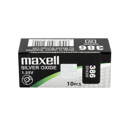 baterie ceas maxell sr43w v386 ag12 1.55v, oxid de argint, 10buc/cutie