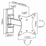 suport universal lcd, negru, 10"-23", max. 20 kg, jolly