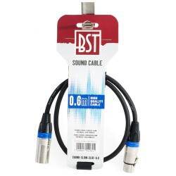 cablu profesional xlr tata - xlr mama 0.6m