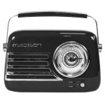 radio fm portabil nostalgia 15w cu functie bluetooth/aux - negru