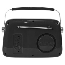 radio fm portabil nostalgia 15w cu functie bluetooth/aux - negru
