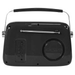 radio fm portabil nostalgia 15w cu functie bluetooth/aux - negru
