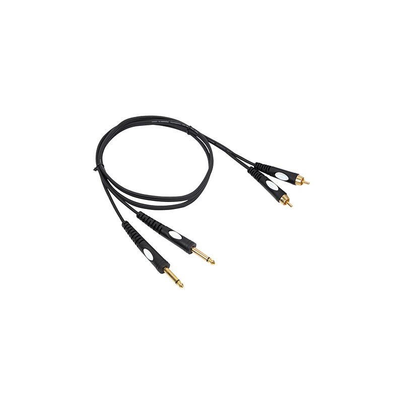 cablu 2 rca - 2 jack 6.35 mono 3m