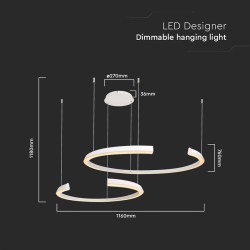 candelabru led dimabil 50w 4000k 110x80x120cm - alb