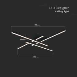 candelabru led dimabil 38w 3000k 85x85x10.5cm - negru