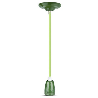 pendul tavan portelan soclu e27 - verde