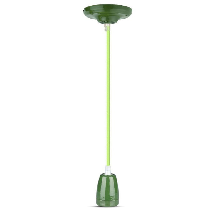 pendul tavan portelan soclu e27 - verde
