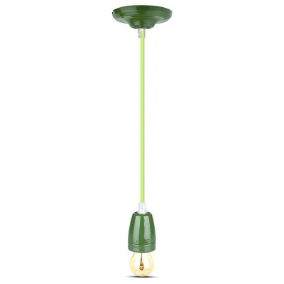 pendul tavan portelan soclu e27 - verde