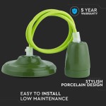 pendul tavan portelan soclu e27 - verde pendul tavan portelan soclu e27 - verde