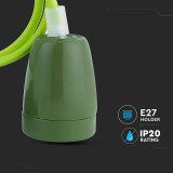 pendul tavan portelan soclu e27 - verde