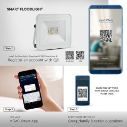 reflector led smart rgb + alb 20w  ip65 - alb