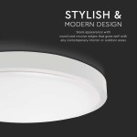 plafoniera led 30w ip44 6500k alb rece - alb