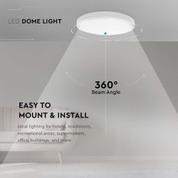 plafoniera led 30w ip44 6500k alb rece - alb