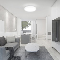 plafoniera led 30w ip44 6500k alb rece - alb