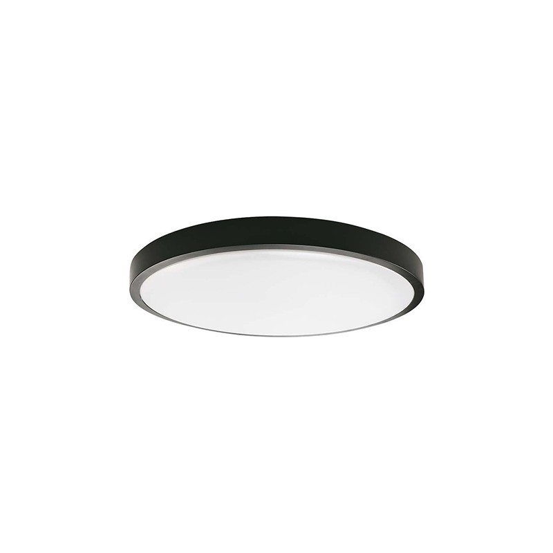 plafoniera led 24w ip44 6500k alb rece - negru