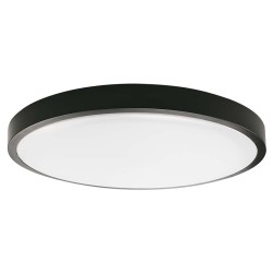 plafoniera led 24w ip44 6500k alb rece - negru