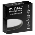 plafoniera led 24w ip44 6500k alb rece - negru