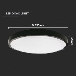 plafoniera led 24w ip44 6500k alb rece - negru