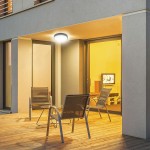 plafoniera led 24w ip44 6500k alb rece - negru