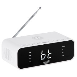 radio cu ceas incarcare wireless ad 1192 alb adler
