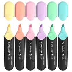 set 6 evidentiatoare pastel schneider