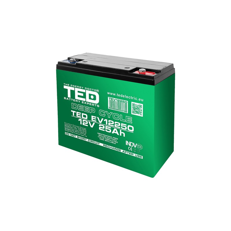acumulator vehicule electrice deep cycle 12v 25ah ted