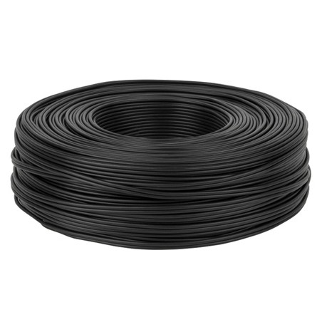 cablu 2 fire negru hq rola 100m