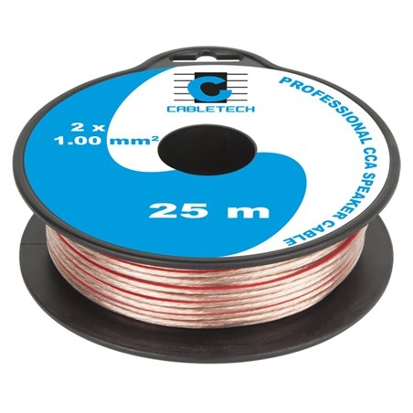 cablu difuzor cca 2x1.00mm transparent 25m