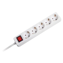 prelungitor 3x1.5mm 5 prize 3m intrerupator alb