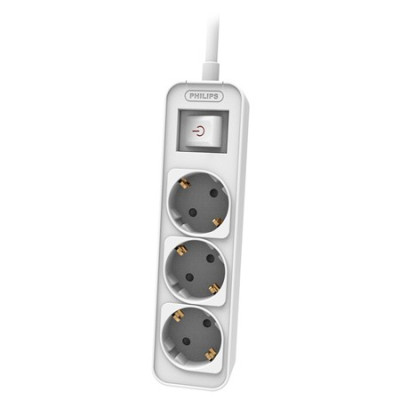 prelungitor cu intrerupator 3 cai 1.5m philips
