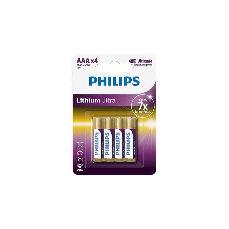 baterie lithium ultra lr3 aaa blister 4 buc philips