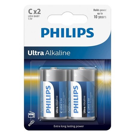 baterie ultra alkaline lr14 c blister 2 buc philips