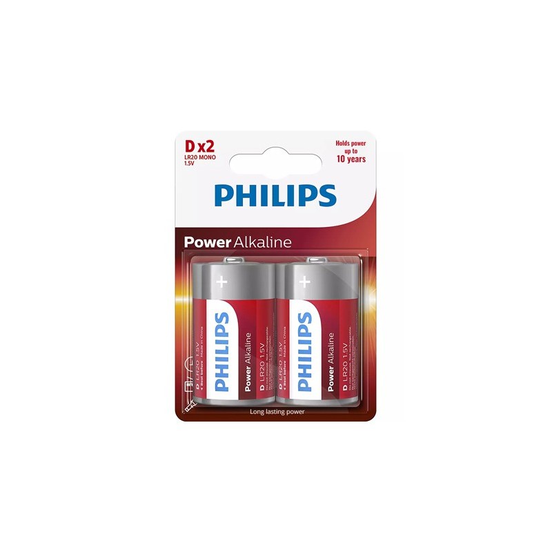 baterie power alkaline lr20 d blister 2 buc philips